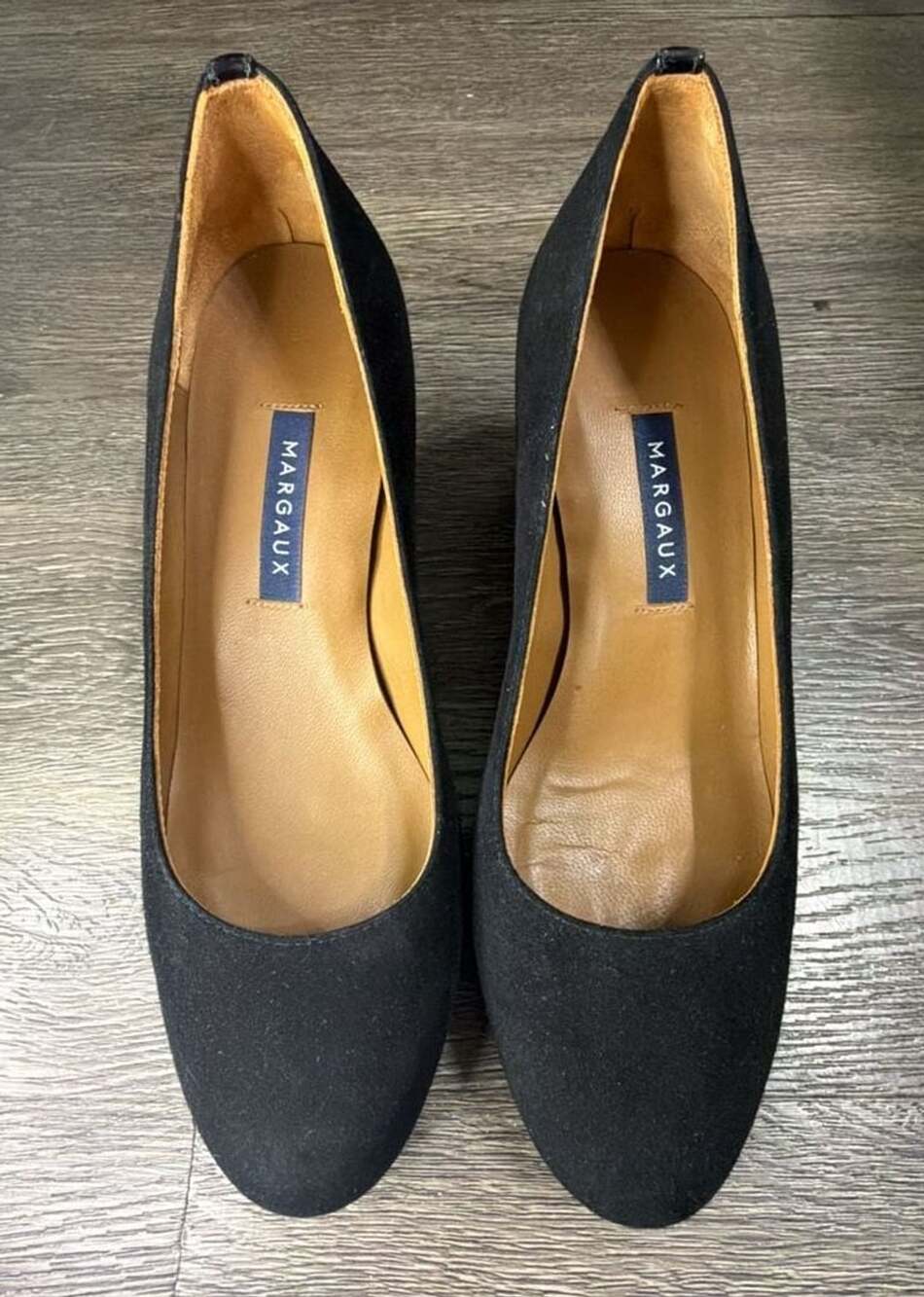 Margaux The Heel Black Suede Pumps Women’s 36.5 US 6.5 Block Heel